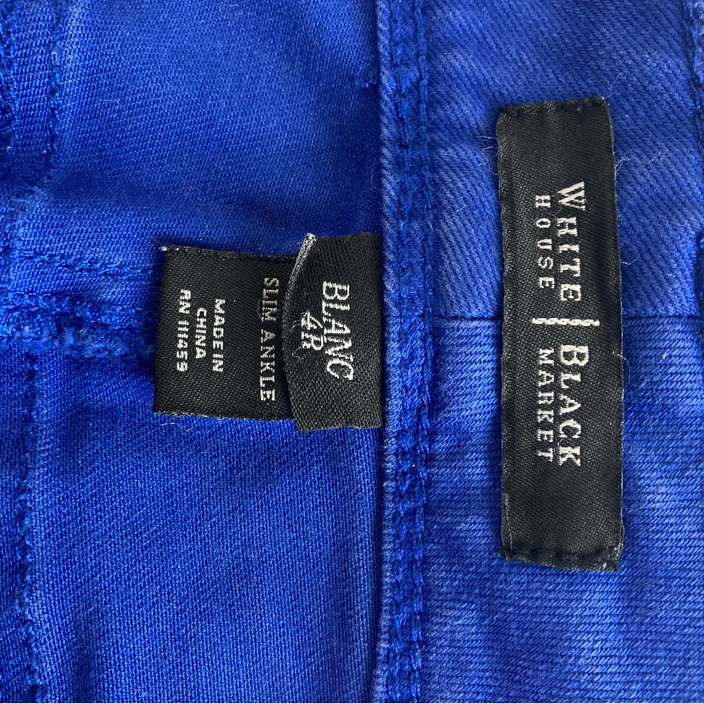 WHBM Royal Blue Slim Ankle Blanc Vibrant Royal Blue Jeans Size 4R - Picture 5 of 8